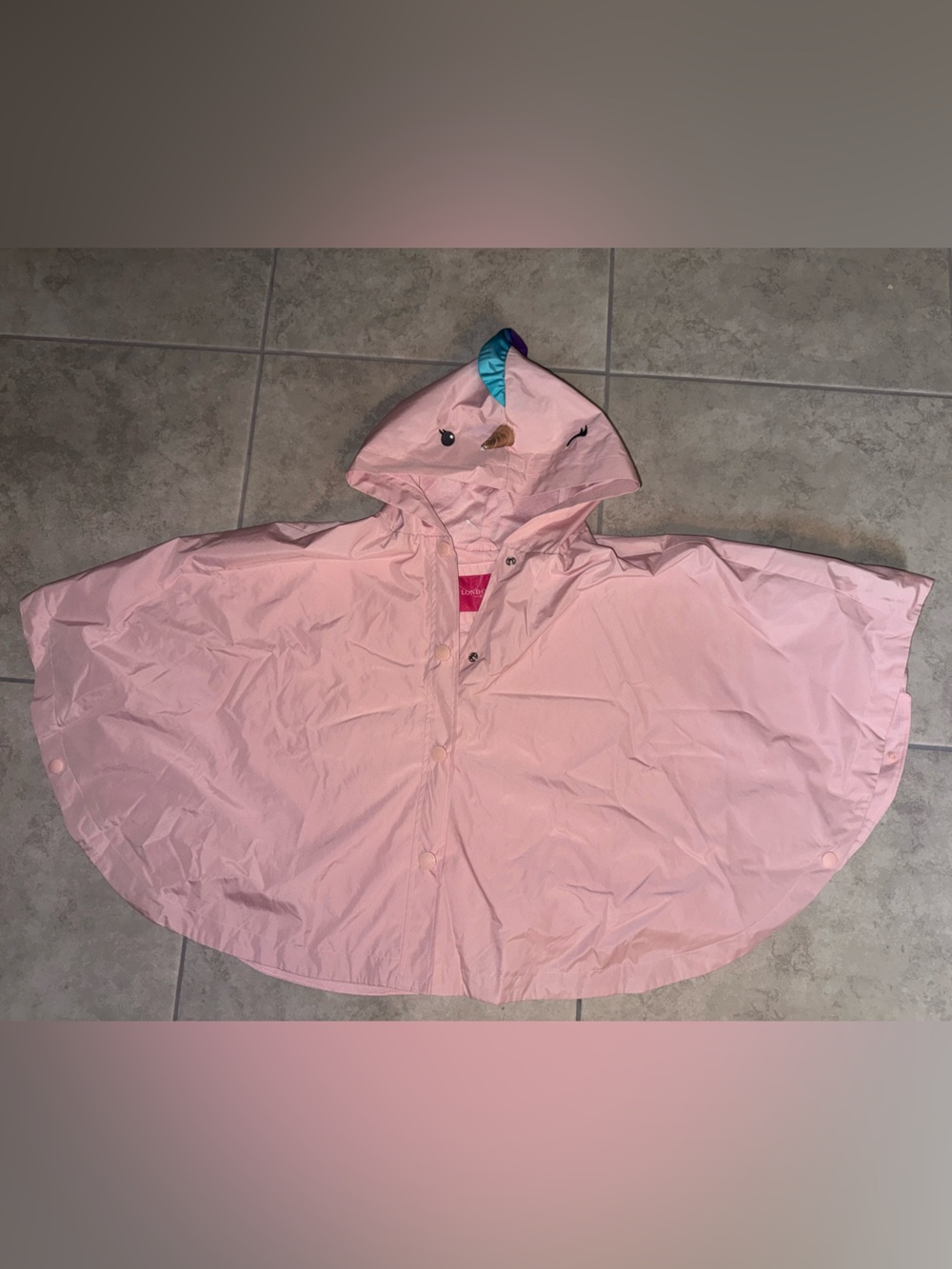 Kids' Pink Hooded Rain London Fog Poncho